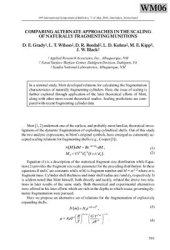 book Comparing alternate approaches in the scaling of naturally fragmenting munitions