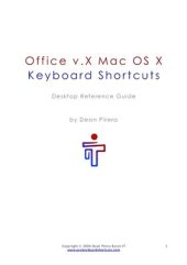 book Office v.X Mac OS X Keyboard Shortcuts. Desktop Reference Guide