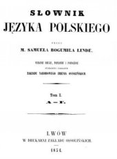 book Słownik języka polskiego. Tom I. Cz.1 (A-F)