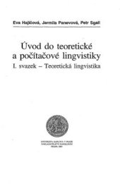 book Úvod do teoretické a počítačové lingvistiky I. Teoretická lingvistika