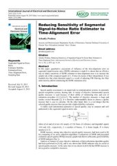 book Reducing Sensitivity of Segmental Signal-to-Noise Ratio Estimator to Time-Alignment Error