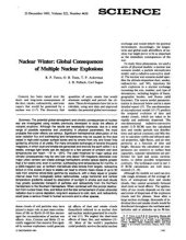 book Nuclear winter: global consequences of multple nuclear explosions