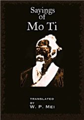 book Sayings of Mo Ti