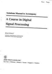 book A Course in Digital Signal Processing. Solutions Manual