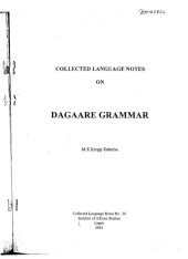 book Collected language notes on Dagaare grammar