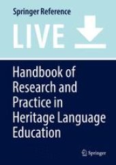 book Handbook of Research and Practice in Heritage Language Education