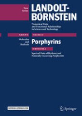 book Porphyrins: Spectral Data of Hydroxy and Naturally Occurring Porphyrins