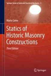 book Statics of Historic Masonry Constructions