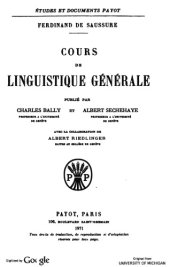 book Cours de linguistique générale