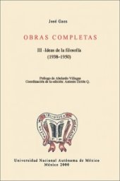 book Obras completas III. Ideas de la filosofía (1938–1950)