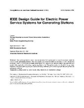 book IEEE Std 666-1991, IEEE Design Guide for Electric Power Service Systems for Generating Stations