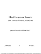 book Global management strategies : sales, design, manufacturing and operations