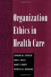 book Organization ethics in health care / monograph