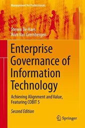 book Enterprise governance of information technology : achieving alignment and value, featuring COBIT 5