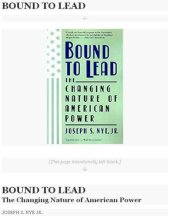 book Bound to Lead: The Changing Nature of American Power