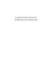 book Laments for the Lost in Medieval Literature