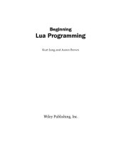 book Beginning Lua Programming