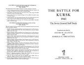 book The Battle for Kursk, 1943  The Soviet General Staff Study