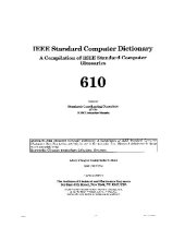 book IEEE Standard Computer Dictionary