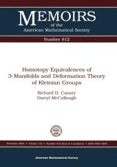 book Homotopy Equivalences Of 3-Manifolds And Deformation Theory Of Kleinian Groups