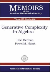 book Generative Complexity In Algebra