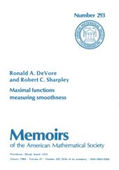 book Maximal Functions Measuring Smoothness