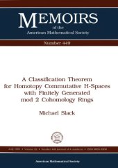 book A Classification Theorem for Homotopy Commutative H-Spaces With Finitely Generated Mod 2 Cohomology Rings