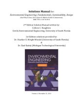 book Environmental engineering : fundamentals, sustainability, design Solutions Manual