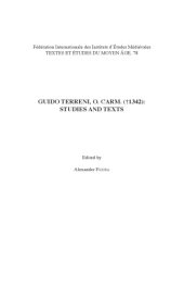 book Guido Terreni, O. Carm. ( †1342): Studies and Texts