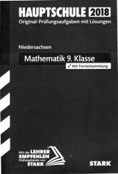 book Hauptschule 2018 Original Pruefungsaufgaben mit Loesungen Niedersachsen Mathematik 9. Klasse mit Formelsammlung