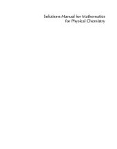 book Solutions Manual for Mathematics for Physical Chemistry