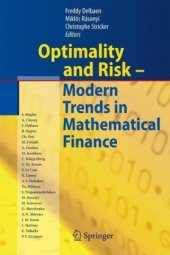 book Optimality and Risk - Modern Trends in Mathematical Finance: The Kabanov Festschrift