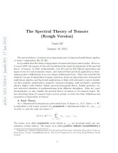 book The Spectral Theory of Tensors (Rough Version)