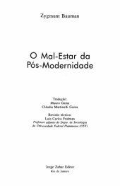 book Mal-estar da Pós-modernidade, O