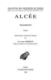 book Alcée: Fragments. Tome I et II