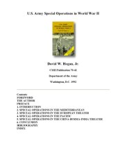 book U.S. Army Special Operations in World War II