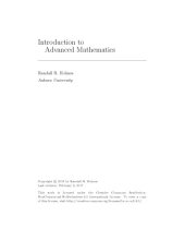 book Introduction to advanced mathematics