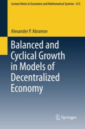 book Balanced and Cyclical Growth in Models of Decentralized Economy