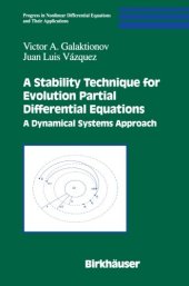 book A Stability Technique for Evolution Partial Differential Equations: A Dynamical Systems Approach