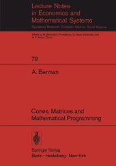 book Cones, Matrices and Mathematical Programming