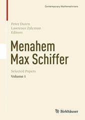 book Menahem Max Schiffer: Selected Papers Volume 1