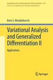 book Variational Analysis and Generalized Differentiation II: Applications