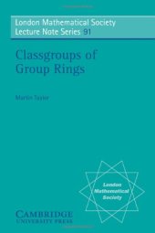 book Classgroups of Group Rings