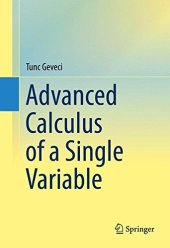 book Advanced Calculus of a Single Variable