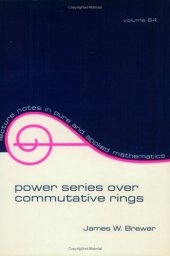 book Power Series over Commutative Rings