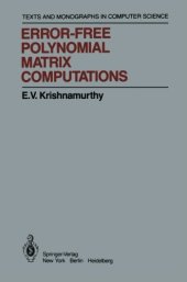 book Error-Free Polynomial Matrix Computations