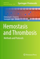 book Hemostasis and thrombosis : methods and protocols