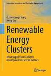 book Renewable energy clusters : recurring barriers to cluster development in eleven countries