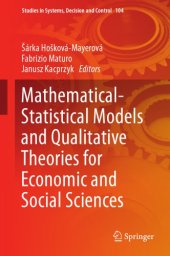 book Mathematical-Statistical Models and Qualitative Theories for Economic and Social Sciences