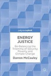 book Energy justice : re-balancing the trilemma of security, poverty and climate change